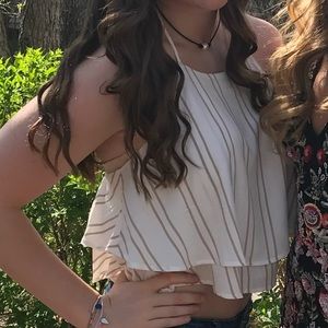 Forever 21: white and gold tank